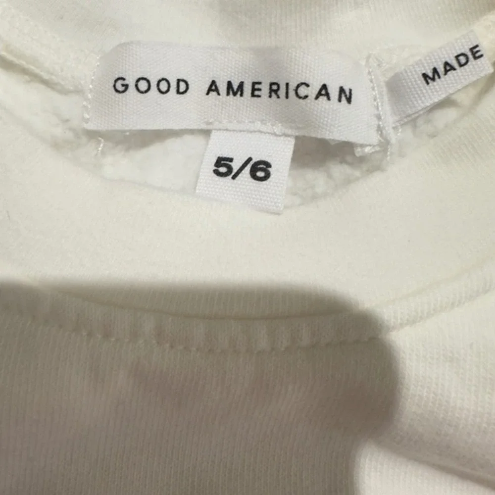 Good American Kids All Good Crewneck Sweatshirt Ivory Size 5/6